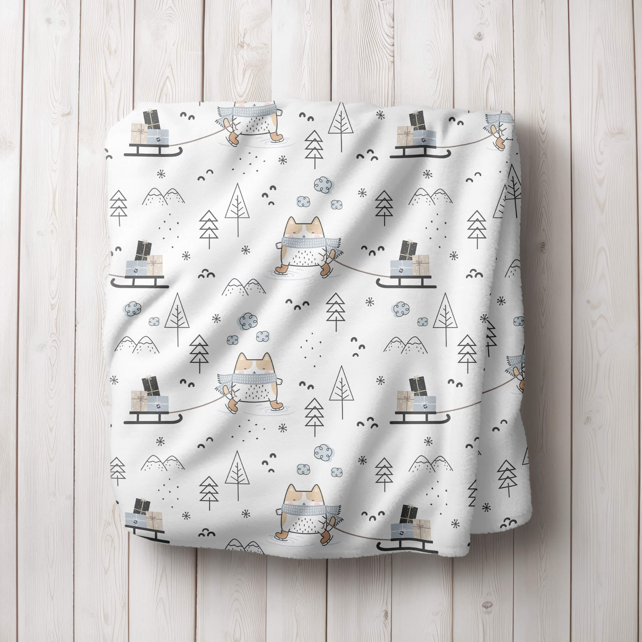 Cozy Blanket - Cat and Snow