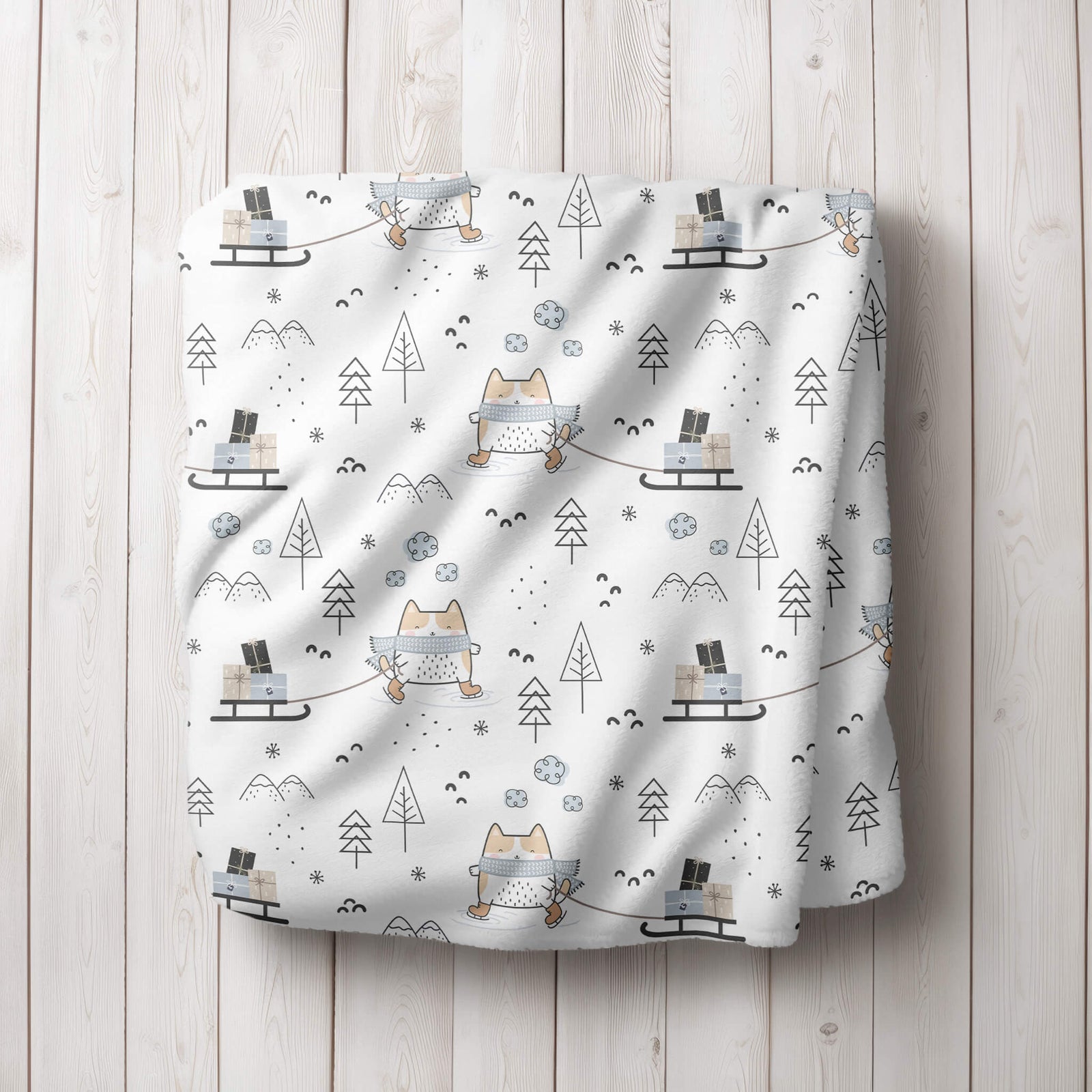 Cozy Blanket - Cat and Snow