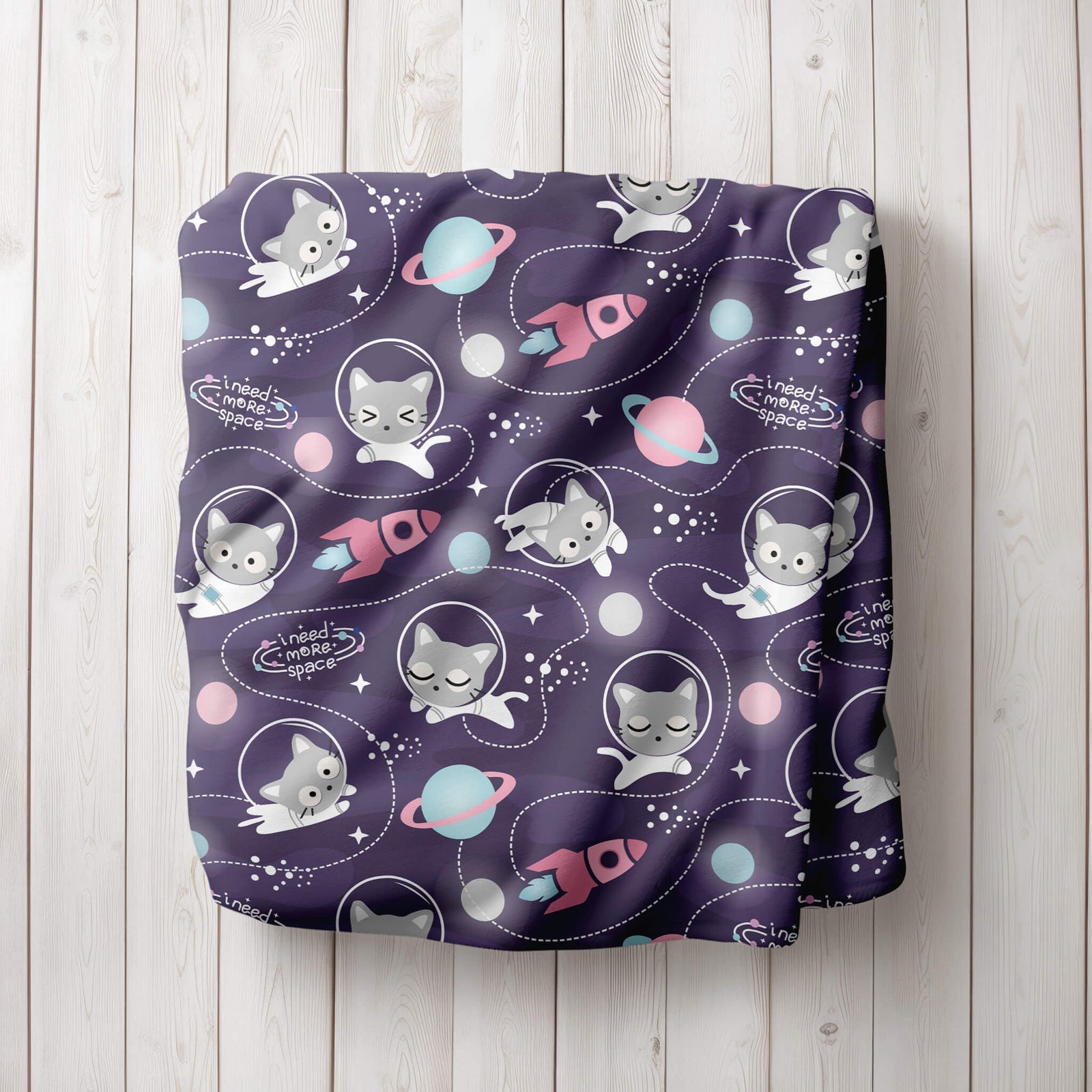 Cozy Blanket - Kitten Astronaut