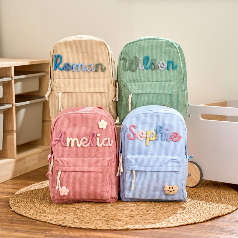 Custom Name Kids Backpack Personalized School Bag Back to School Daycare Gift for Toddlers or Children