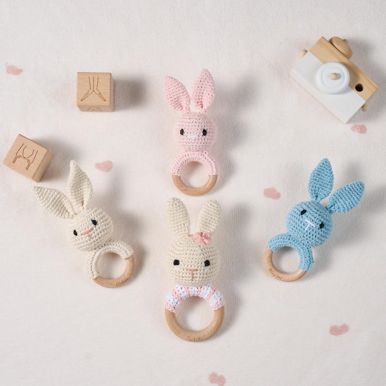 Personalized Baby Rattle Custom Name Engraved Animal Keepsake Newborn Gift for Baby Boy or Girl