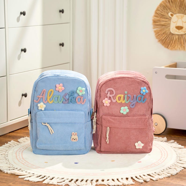 Personalized Backpack Custom Name School Bag Back to School Gift for Kids or Toddlers
