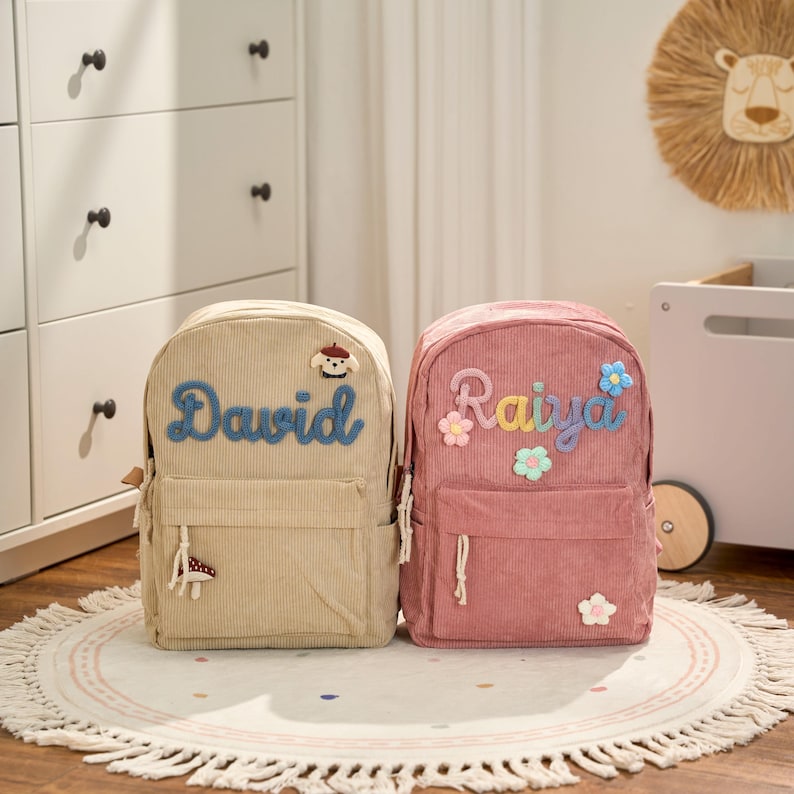 Custom Name School Backpack Personalized Back to School Daycare Gift for Kids or Toddlers