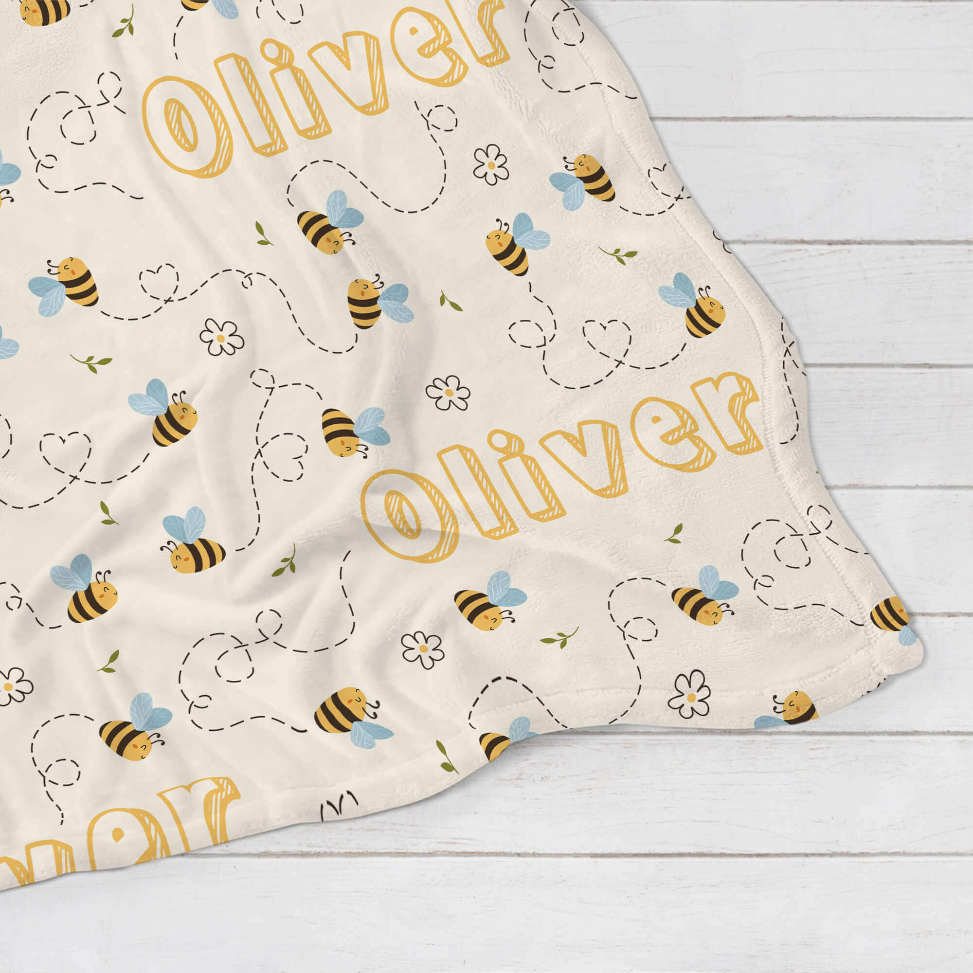 Personalized Baby Blanket - Bees