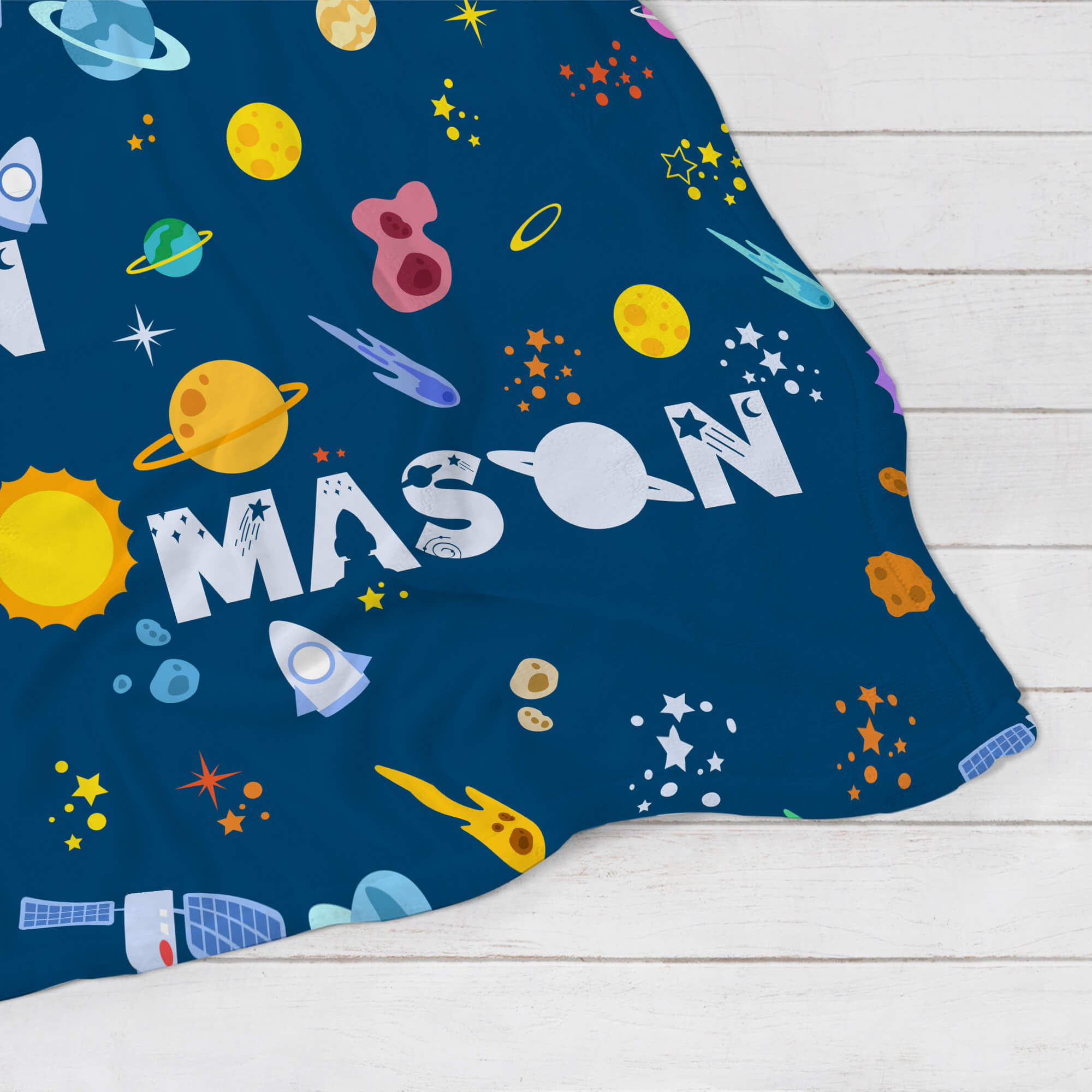 Personalized Baby Blanket - Space Adventure