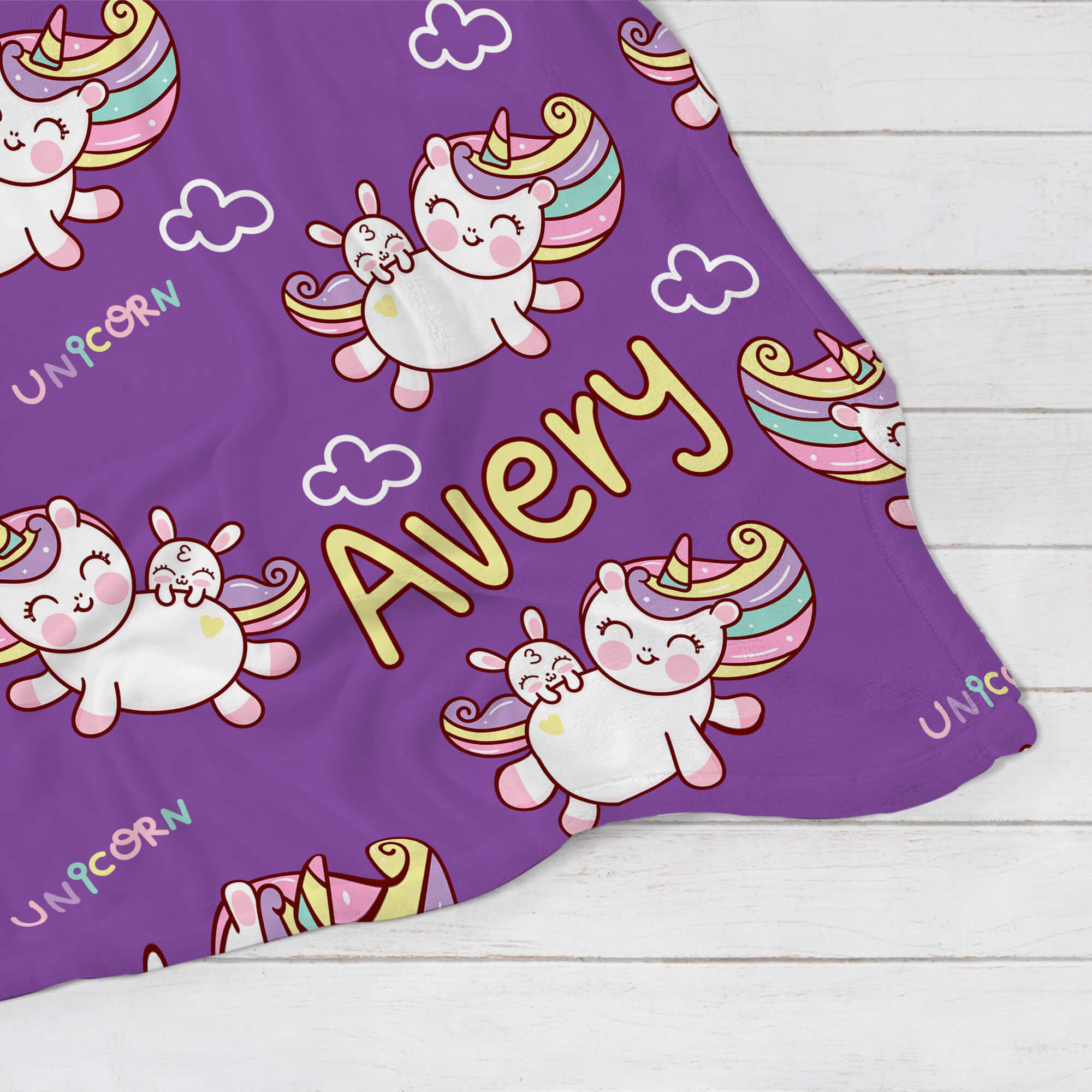 Personalized Baby Blanket - Flying Unicorn