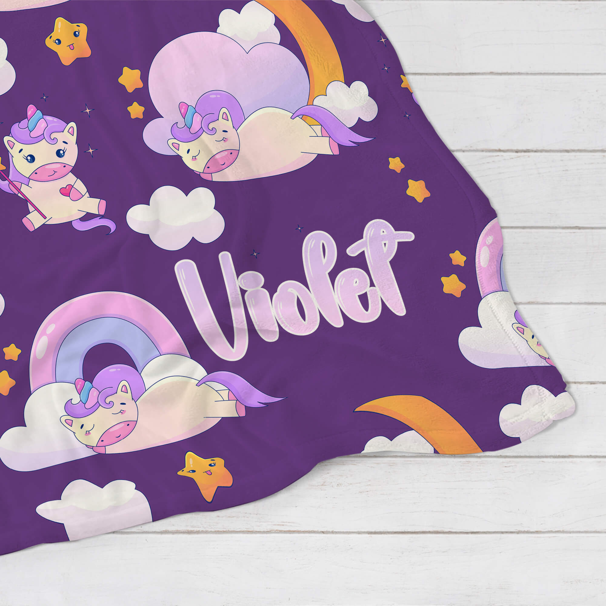 Personalized Baby Blanket - Happy Unicorn