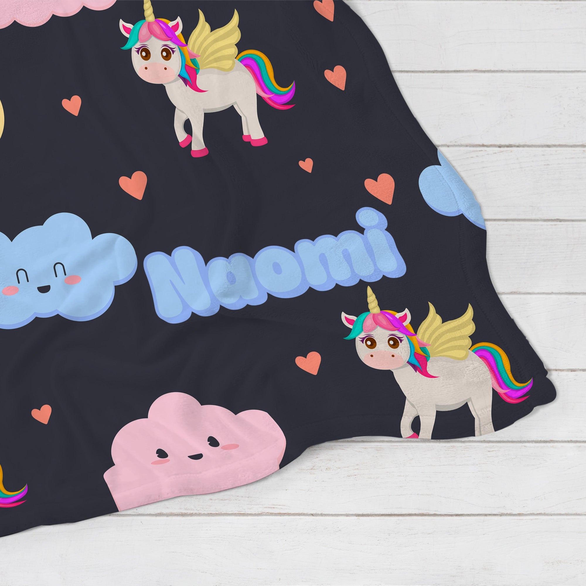 Personalized Baby Blanket - Unicorn Moon