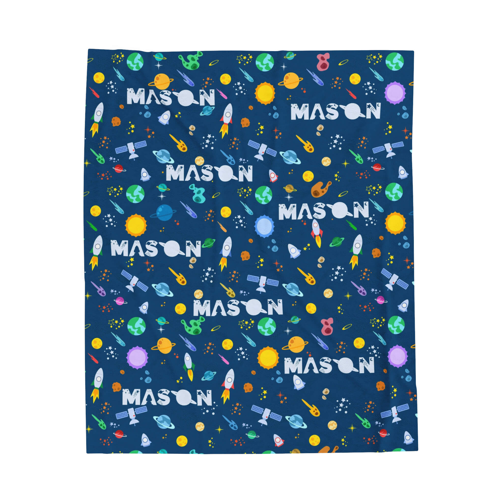 Personalized Baby Blanket - Space Adventure
